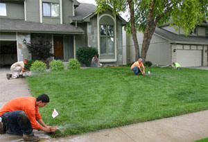 our team is performing a maintenance check on a sprinkler system