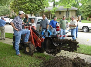 our irrigation contrators are using the trencher